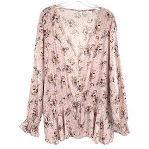 Maurices Plus Size Floral Boho Peasant Top